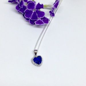 One blue heart pendant